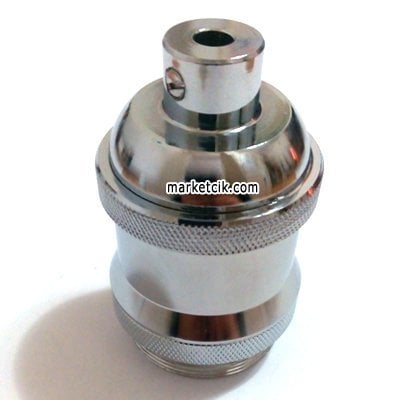 Marketcik Lale Halkalı Krom Metal E27 Duy Dekoratif Standart Avize Şişe Ampul Duyu