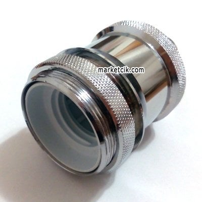 Marketcik Lale Halkalı Krom Metal E27 Duy Dekoratif Standart Avize Şişe Ampul Duyu