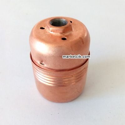 Marketcik Metal Porselen E27 Bakır Duy Dekoratif Standart Avize Ampul Duyu