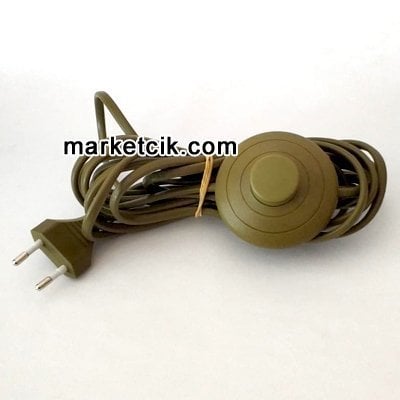 4 metre Gold Renk Yer Puar Aç Kapa Anahtarlı Fişli Abajur Lambader Kablosu