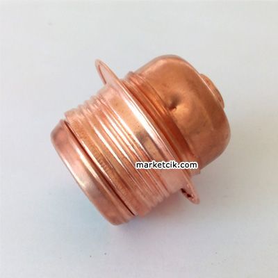 Marketcik Bakır Halkalı Metal E27 Duy Dekoratif Standart Avize Ampul Duyu