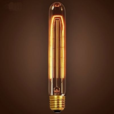 Edison Flemanlı Dekoratif Rustik Ampul 40 Watt E27 Duy, 18,5 cm Tüp Ampul Modeli