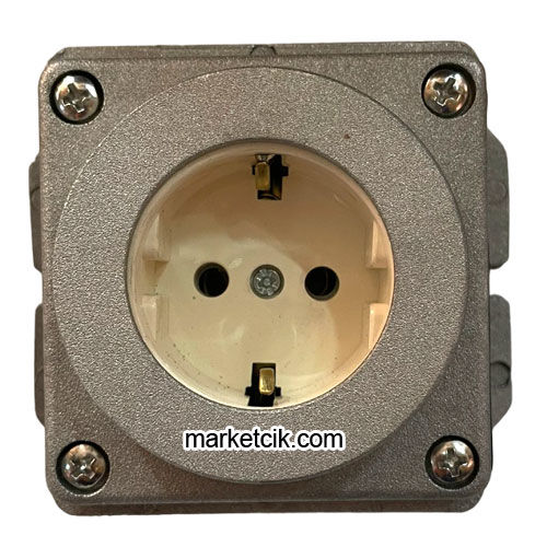 Marketcik Alüminyum Döküm Sıva Üstü Kapaksız Topraklı Priz