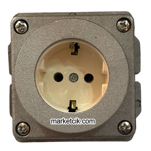 Marketcik Alüminyum Döküm Sıva Üstü Kapaksız Topraklı Priz