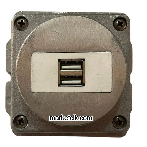 Marketcik Alüminyum Döküm Sıva Üstü 2 Li USB Priz