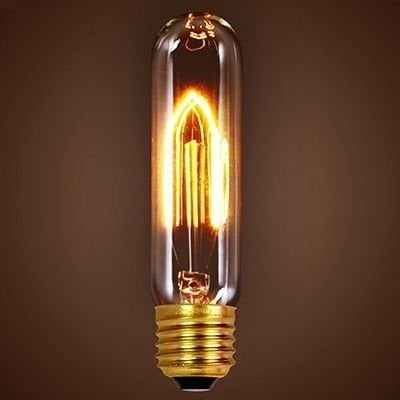 Edison Flemanlı Dekoratif Rustik Ampul 40 Watt E27 Duy, 13 cm Tüp Ampul Modeli, STOK SORUNUZ