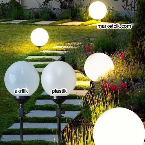 Marketcik Dekoratif 20 Lik Plastik - Akrilik Kazıklı Bahçe Glop Aydınlatma