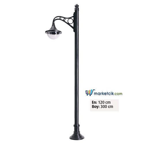 Ayaz 300x120 Alüminyum Sıvamalı Şapkalı Park Bahçe Aydınlatma Direği