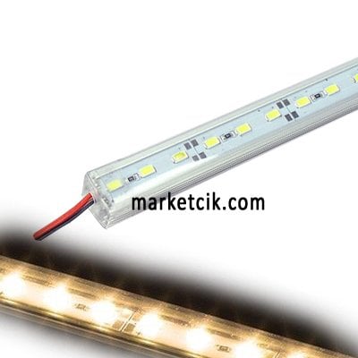 Led Bar Aydınlatma Armatürü 1 metre Şeffaf Cam Sarı Işık