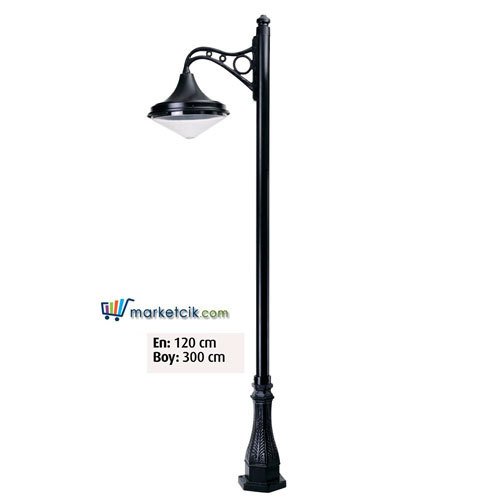 Ayaz 300x120 Alüminyum Sıvamalı Şapkalı Park Bahçe Aydınlatma Direği