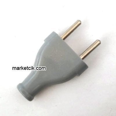 Marketcik Dekoratif Gri Yassı Kablo Ucu Erkek Fiş