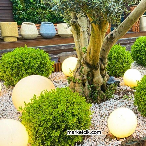 Marketcik Dekoratif 25 Lik Plastik - Akrilik Kazıklı Bahçe Glop Aydınlatma