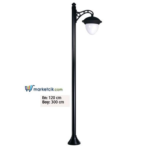 Ayaz 300x120 Alüminyum Sıvamalı Şapkalı Park Bahçe Aydınlatma Direği
