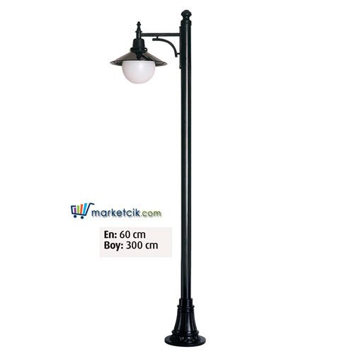Ayaz 300x60 ABS Şapkalı Park Bahçe Aydınlatma Direği