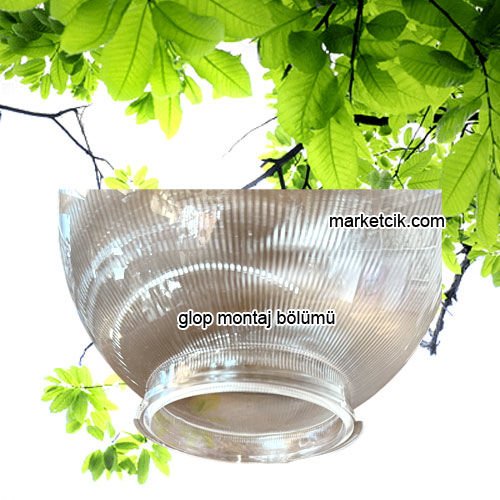 Ayaz Bahçe Armatürleri İçin 20-25-30 cm Prizmatik Camlı Akrilik Glop Camı