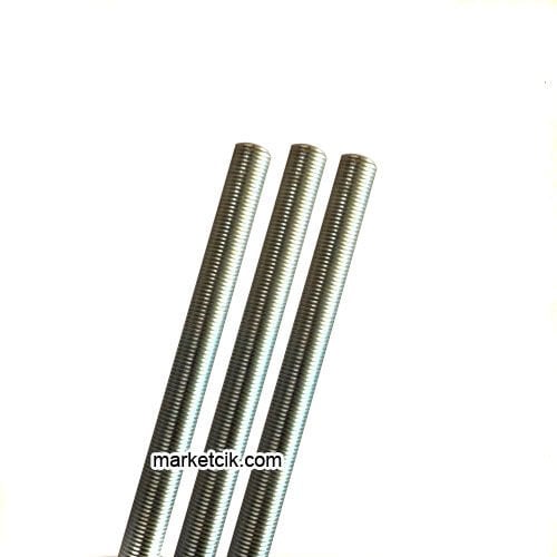 E14 ve E27 Duylar İçin G1/8 Tam Dişli Nipel Tij 1 metre 3 Adetx33,3 cm