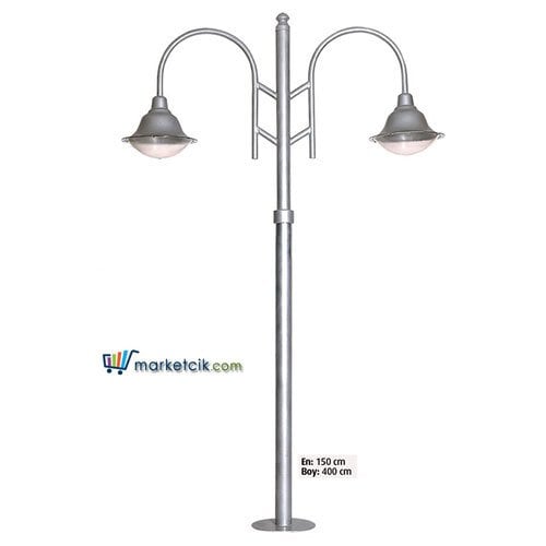 Ayaz 400x150 Alüminyum Şapkalı Park Bahçe Aydınlatma Direği
