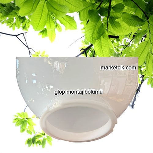 Ayaz Bahçe Armatürleri İçin 20-25-30 cm Opal Camlı Akrilik Glop Camı