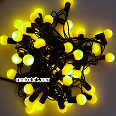 5 metre 28 li Sarı Led Işıklı Top Süsleme, Dekoratif Led Yılbaşı Aydınlatma
