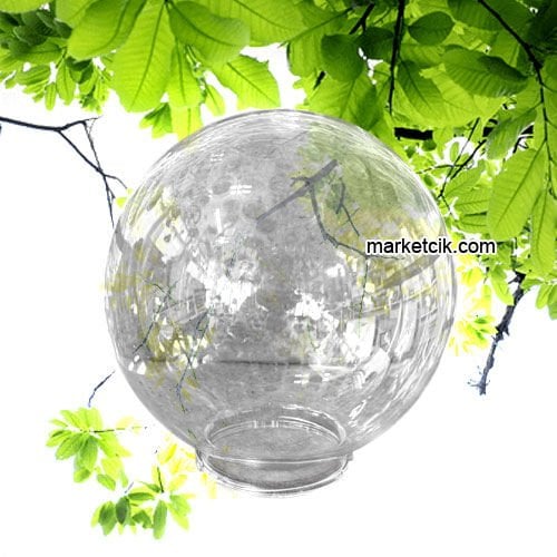 Ayaz Bahçe Armatürleri İçin 20-25-30 cm Şeffaf Camlı Akrilik Glop Camı