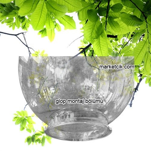 Ayaz Bahçe Armatürleri İçin 20-25-30 cm Şeffaf Camlı Akrilik Glop Camı