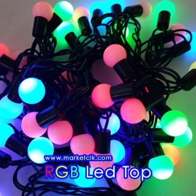 İç Mekan 5 metre 28 Ledli RGB Karışık Işıklı Top Süsleme, Dekoratif Led Yılbaşı Aydınlatma