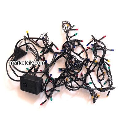 3,5 Metre 100 RGB Karışık Renkli Işıklı Kordon, Çam Ağacı Süsleme Işığı