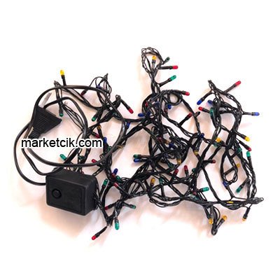3,5 Metre 100 Işıklı Renkli Kordon, Dekoratif Neon Yılbaşı Aydınlatma, RGB Karışık Işık