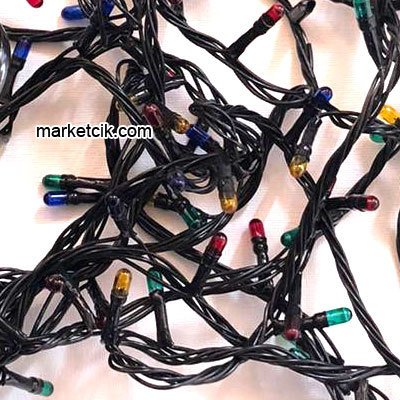 3,5 Metre 100 RGB Karışık Renkli Işıklı Kordon, Çam Ağacı Süsleme Işığı