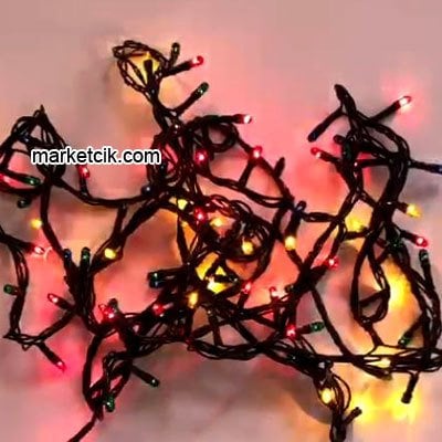 3,5 Metre 100 RGB Karışık Renkli Işıklı Kordon, Çam Ağacı Süsleme Işığı