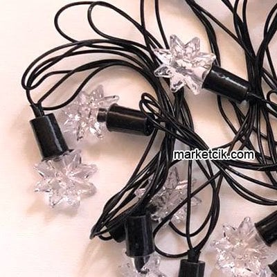 5 Metre 28 Yıldızlı Led RGB Işıklı Kordon, Dekoratif Yılbaşı Aydınlatma Işıkları