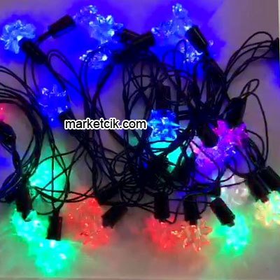5 Metre 28 Yıldızlı Led RGB Işıklı Kordon, Dekoratif Yılbaşı Aydınlatma Işıkları