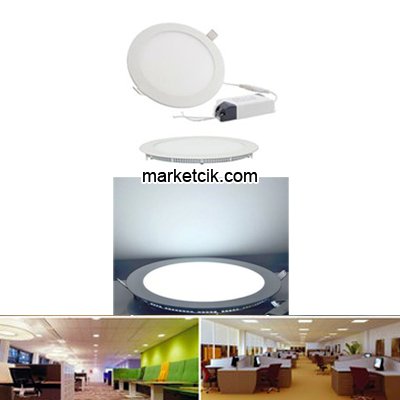 Marketcik 9 Watt Sıva Altı Yuvarlak Slim Led Panel Armatür Beyaz Işık
