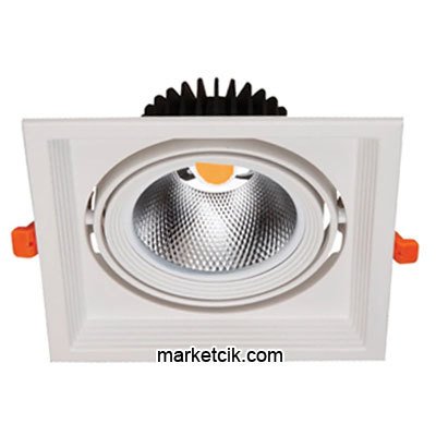 Marketcik 20 Watt Sıva Beyaz Siyah Tekli Led Spot Armatür Beyaz-Günışığı Işık Beyaz
