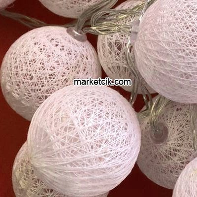 3 Metre Pilli 20'lu Top Led Işık, Dekaratif Pamuk Top Işık Süsleme