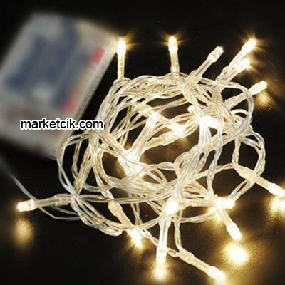 Marketcik İç Mekan 3 Metre Pilli İç Mekan Süsleme Led Kordon Sarı Işık