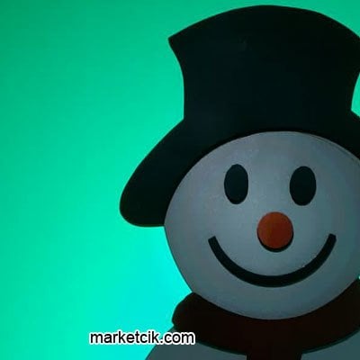 Marketcik 50 cm Mdf Ahşap Kumandalı Led Işıklı Kardan Adam