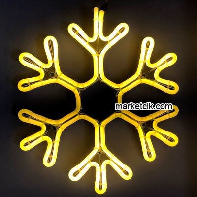 65 cm ve 95 cm Kartanesi Neon Led Işık Yılbaşı Süsleme Işığı Sarı Işık