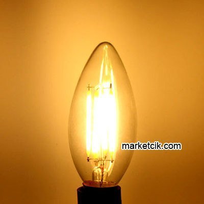Dekoratif 4 Watt Led Rustik Mum Ampul Düz Model E14 Duy