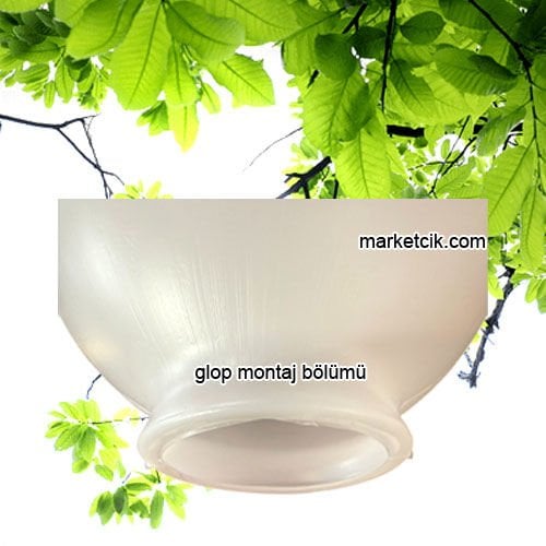 Ayaz Bahçe Armatürleri İçin 20-25-30 cm Opal-Beyaz Plastik Glop Camı