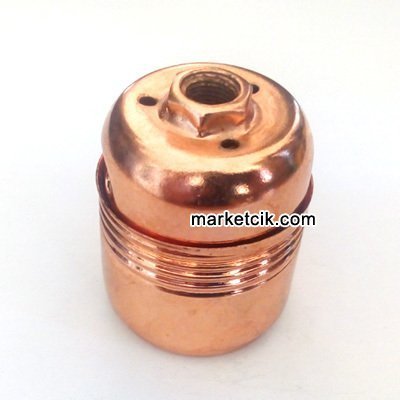 Marketcik Metal Porselen E27 Parlak Bakır Duy Dekoratif Standart Avize Ampul Duyu