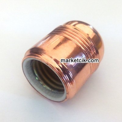 Marketcik Metal Porselen E27 Parlak Bakır Duy Dekoratif Standart Avize Ampul Duyu