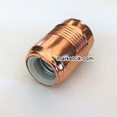 Metal Porselen E14 Parlak Bakır Duy Dekoratif Standart Avize Ampul Duyu