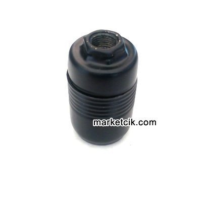 Metal Porselen E14 Siyah Duy Dekoratif Standart Avize Ampul Duyu