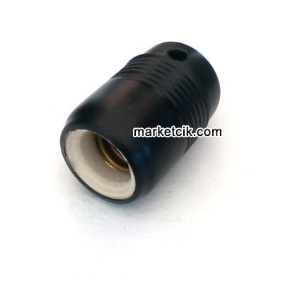 Metal Porselen E14 Siyah Duy Dekoratif Standart Avize Ampul Duyu