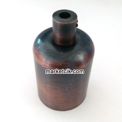 Marketcik Dekoratif Metal Bakır Eskitme Lale E27 Duy