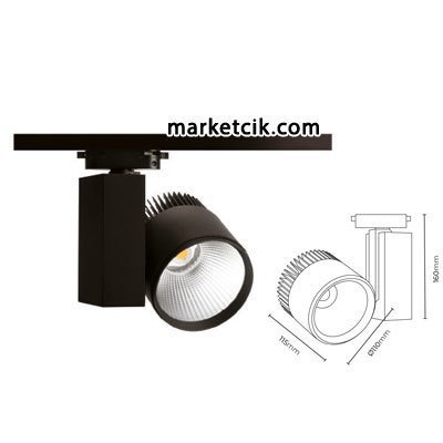 Marketcik 30 Watt Led Ray Spot Armatür Beyaz ve Günışığı Işık Osram-Samsung Led