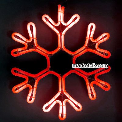 65 cm ve 95 cm Kartanesi Neon Led Işık Yılbaşı Süsleme Işığı Kırmızı Işık