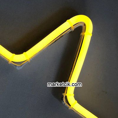 30 cm ve 50 cm Yıldız Neon Led Işık Yılbaşı Süsleme Işığı Sarı Işık