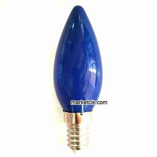 Marketcik 1 Watt Mavi Mum Avize Led Ampul E14 Duy